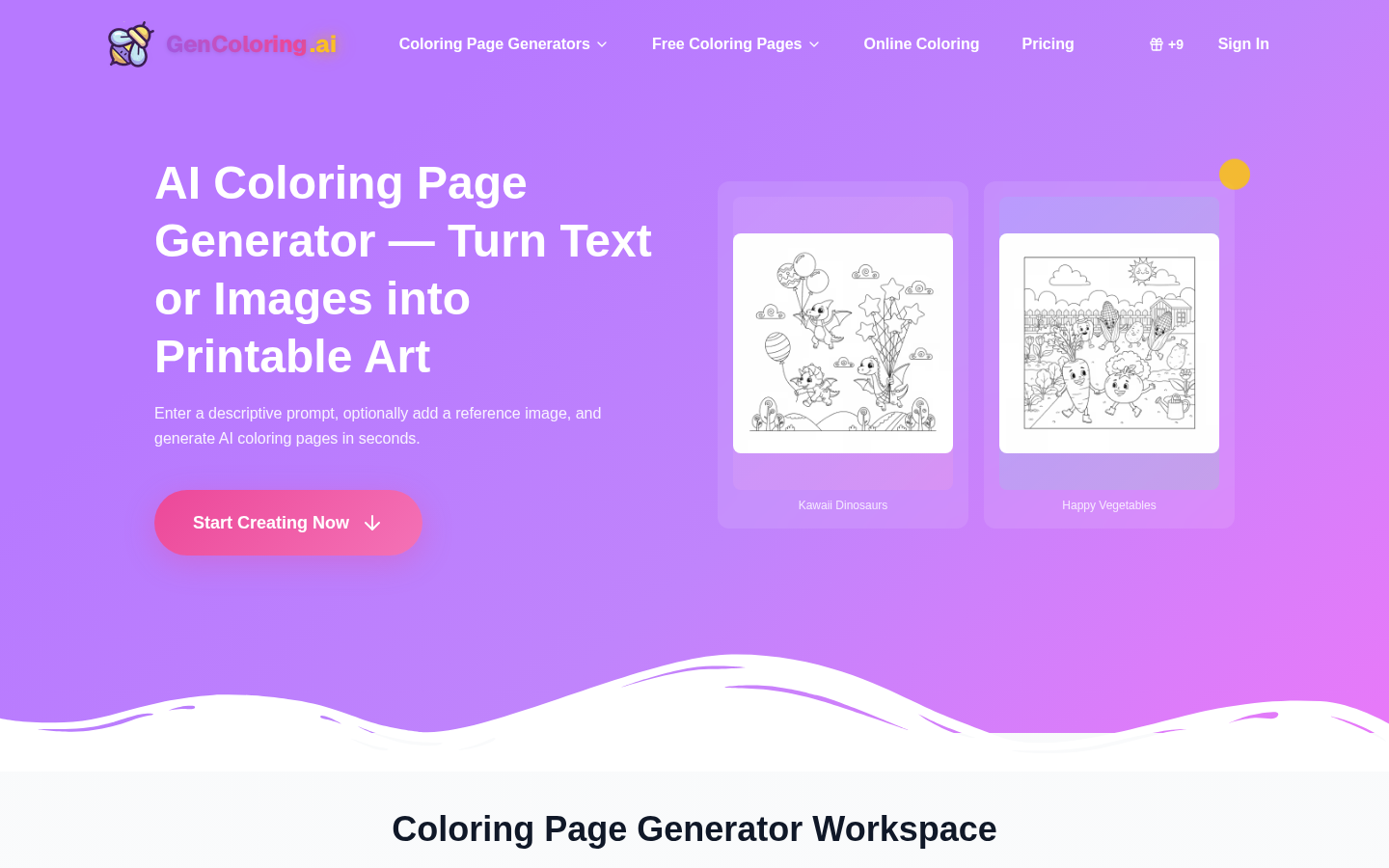 Coloring page generator