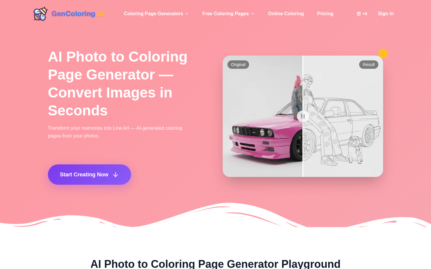 GenColoring AI homepage