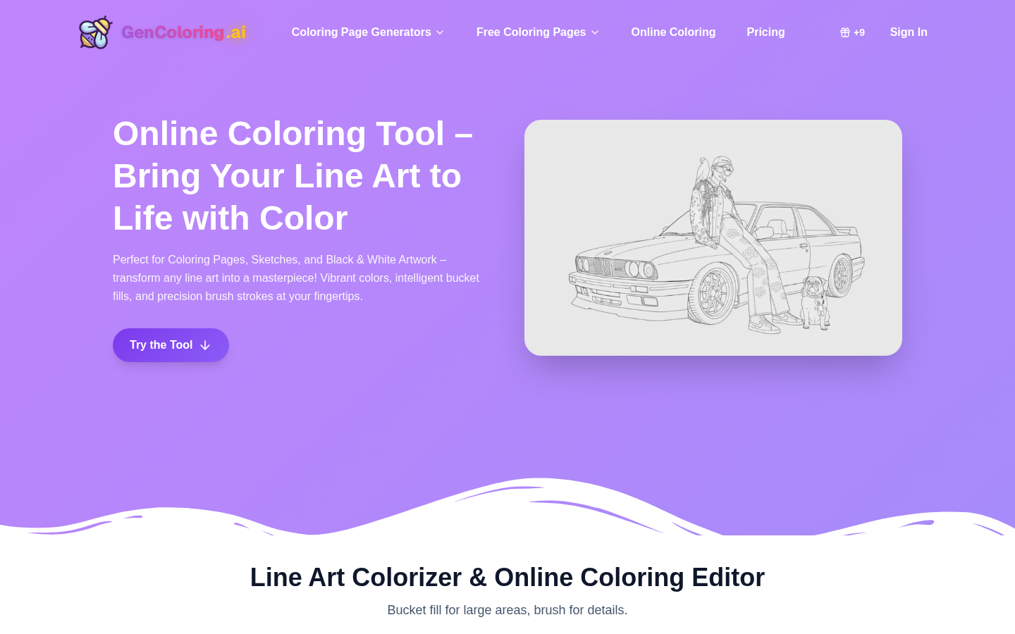 Online coloring editor